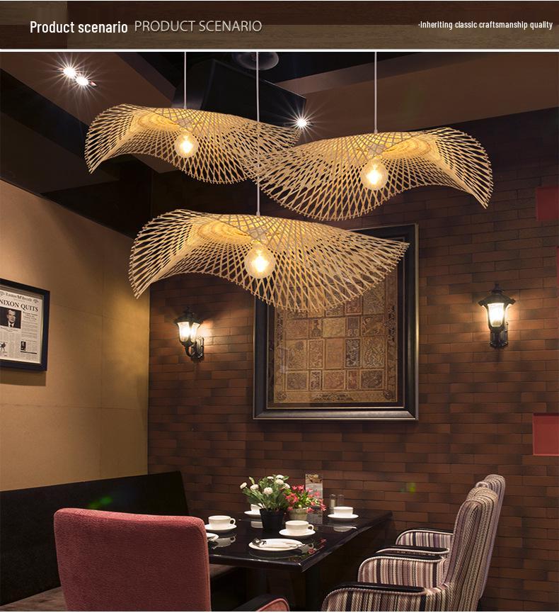 Southeast Asian Bamboo Lantern Pendant Light - Japanese Style Lampshade for Restaurants, Hot Pot Shops, Homestays, Hotels, and Artistic Decor