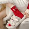 Red Socks Pure Cotton Tube Socks Season Cute Cartoon New Year Big Red Boneless Pile Socks
