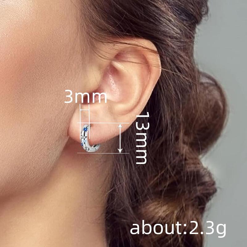 Personalized sweet and cool earrings, hexagram moon geometric earrings, versatile niche neutral wind
