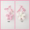 Pingente de Flor da Moda: Chaveiro de Nó de Corda Vermelho Rosa Fofo Dupla Face para Bolsas, Mochilas e Carros