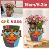 Abstract Smiling Face Flowerpot, Gardening Potted Plant, Living Room Study, Resin Style Artistic Ornament