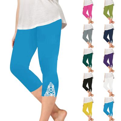 Çocuk Modası Düz Renk Sevimli Kız Çocuk Günlük Spor Yoga Pantolonu Dantel Kısa Pantolon Tayt