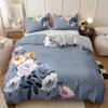 Floral Duvet Cover Set - 3PCS Elegant Flower Pattern, 100% Polyester Breathable Fabric, Machine Washable Christmas Gift