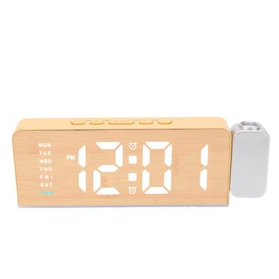 Projection Alarm Clock 3 Brightness LED Digital Clock with 180 Degrees Rotatable Projector USB for Bedroom