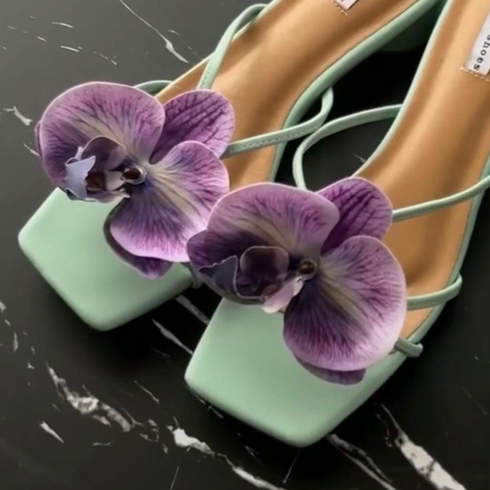 1 Ζευγάρι Προσομοίωση Πολύχρωμα Ταϊλανδέζικο Νεραϊδικό Λουλούδι Πόρπες Παπουτσιών Προσωποποιημένο Σχέδιο Πορσελάνη Προσομοίωση Πόρπες Διακόσμηση