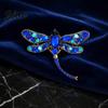 Brooch Electroplated Alloy Brooch Dragonfly Pin with Sparkling Rhinestones Inlaid