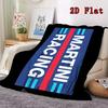 Navy Blue Martini Racing 2D Flat Pattern Flannel Blanket High Quality All Seasons Warmth and Comfort Perfect for Christmas Gifts.MMT0918262