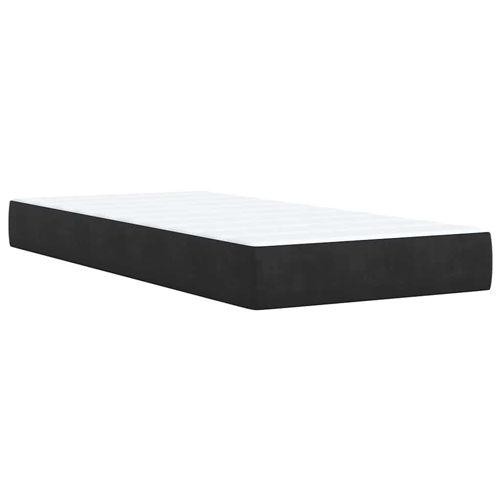 Box Spring Bed with Mattress Black 90 x 190 cm Velvet