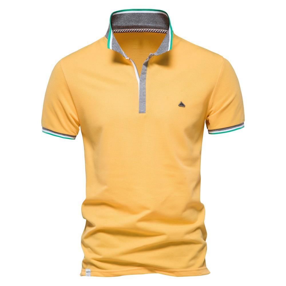 

Мужская рубашка поло весна/лето с лацканами, хлопок XXL жёлтый