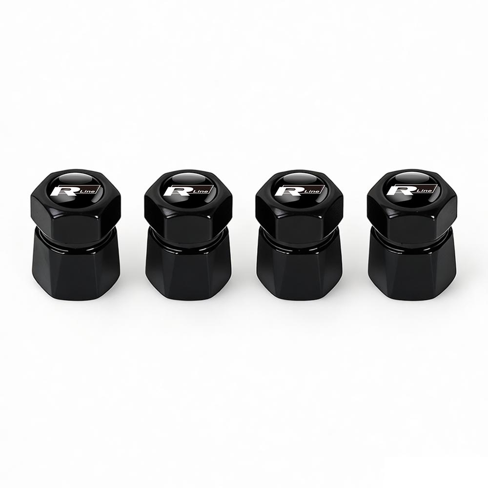 For Volkswagen b44Pcs Aluminum Car Tire Valve Caps Diamond Tyre Valve Airtight Cover Waterproof Dust For VW Jetta Golf EOS New R Auto Accessories