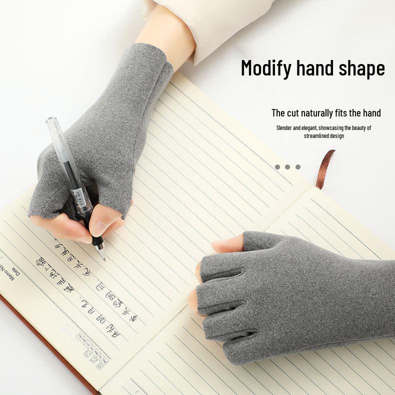 Women's Winter Plush Half-Finger Thermal Fleece Gloves - Skin-Friendly for Typing and Writing