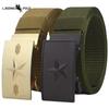 Men's Leather Belt Toothless Automatic Buckle Nylon Canvas Belt Casual Comfortable Belt