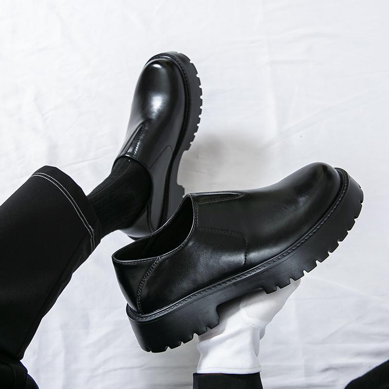 Fashion Casual thick soled men's leather shoes Fashion minimalist style Party and business Plus Size Trendy outdoor shoes Derby Hot