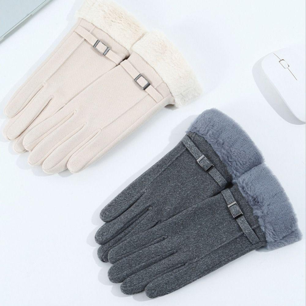 Cold-proof Winter Women Gloves Touch-screen Riding Protective Mittens Daily Use