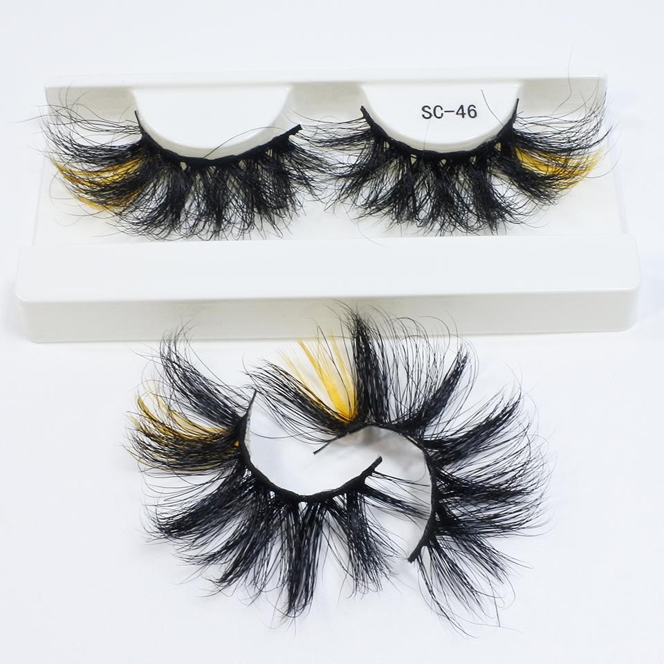 25mm Mink Eyelashes Newest Colored Lashes Dramatic Party Long Volume 3d Eyelashes Supplies Makeup False Eyelashes