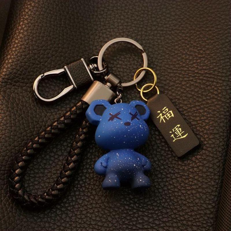 Luxury Starry Sky Teddy Bear Keychain for Couples - Cute Car Pendant for Men and Women