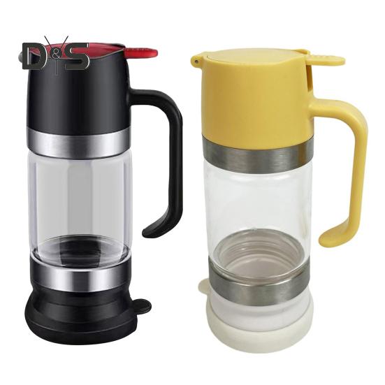 Glass Bottle Honey Syrup Dispenser Food Grade BPA Free Leakproof Glass Honey Dispenser Pot Syrup Storage Bottle with Handle