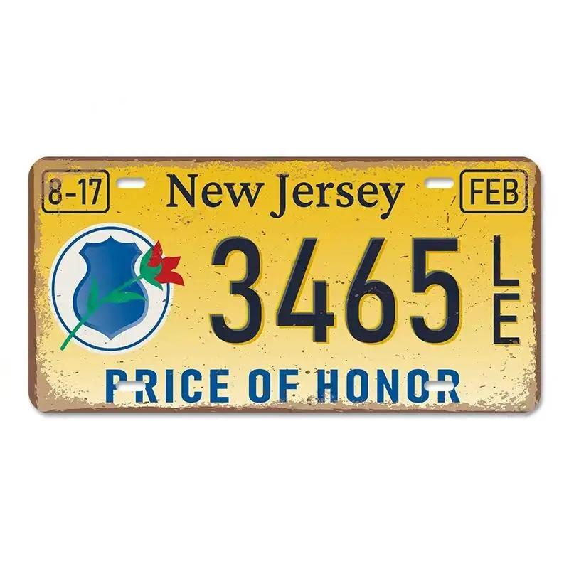 Poster de epocă Placă Statelor Americane Semne de tablă din metal Florida California Texas Hawaii Placă de înmatriculare Club Bar Garage Decor de perete