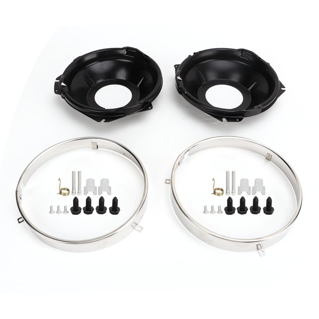 1 Pair Headlamp Retaining Ring H00001EB Headlight Ring Mounting Bucket Kit Replacement for Chevy Camaro 1967 To 1969