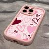 Pink cartoon heart-shaped design phone case suitable for iPhone 17 16 15 14 13 12 11 Pro/Max/Plus anti drop and shockproof