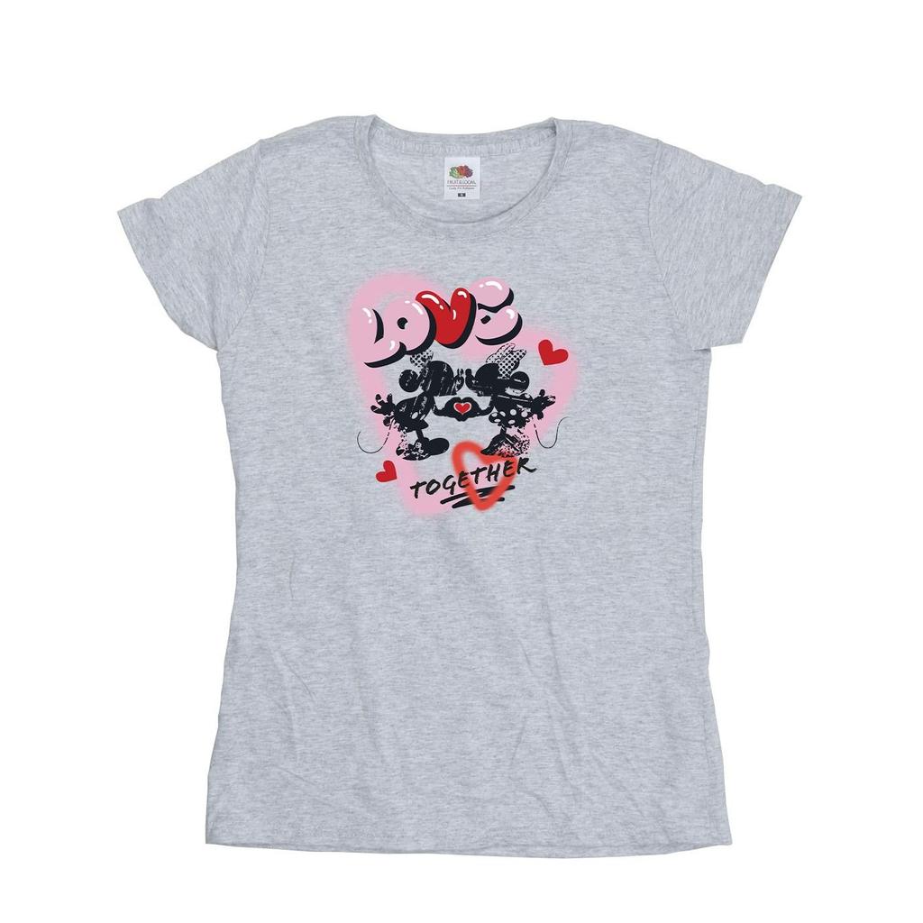 Disney Womens/Ladies Love Together Mickey & Minnie Mouse T-Shirt