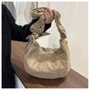 Korean Fashion Pleated One-Shoulder Tote: Versatile, Large Capacity Drawstring Dumpling Bag