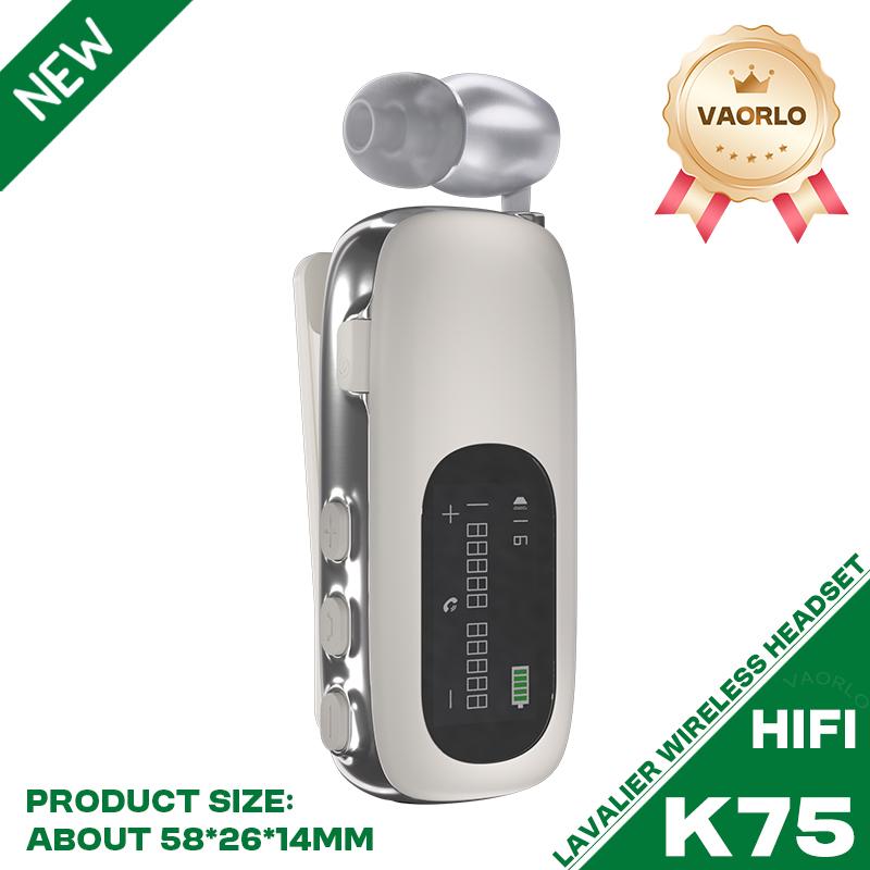 K89/K75 Lavalier Business Bluetooth 5.4 Căști Wireless Vorbire/Muzică 20H Afișaj Digital LCD Căști HIFI Cu Microfon Anulare Zgomot