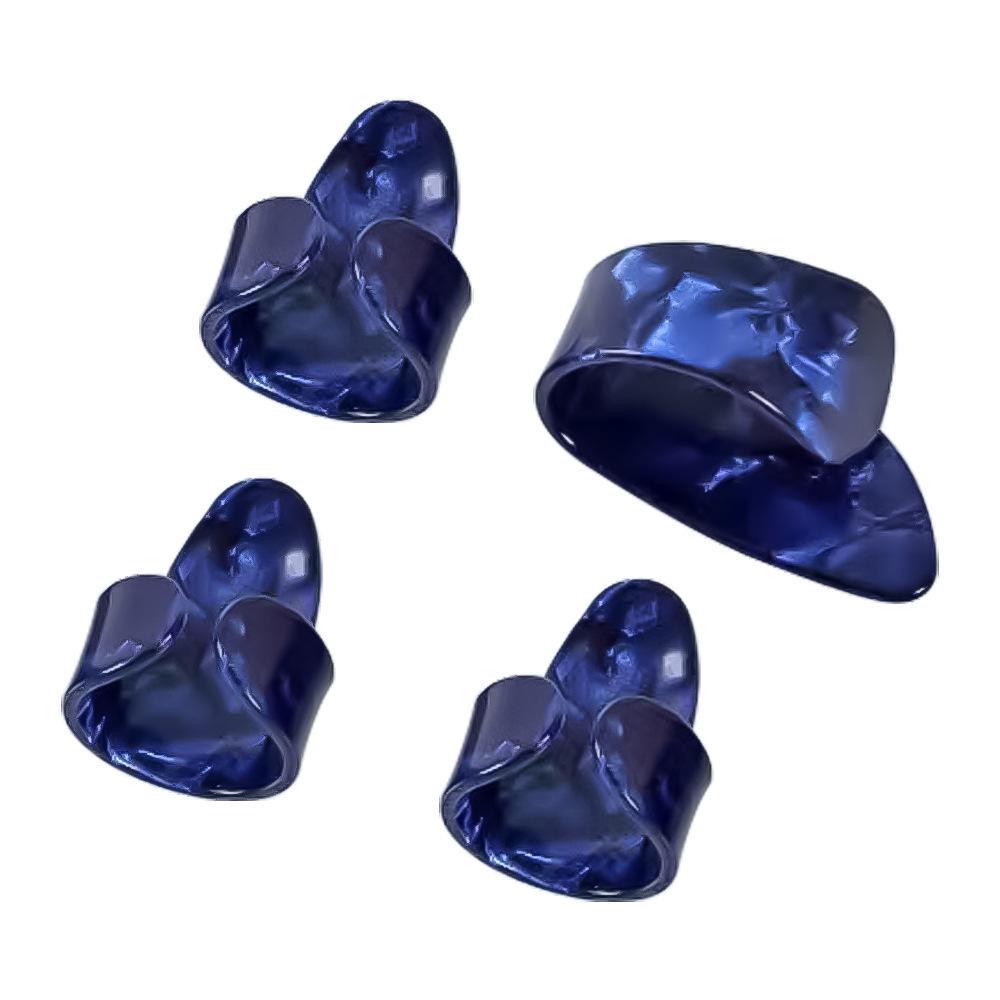 Ditali e Plettri per Dita in Celluloide Colorata per Chitarra/Basso - Mano Destra, Accessori per Strumenti Musicali Anti-Dolore
