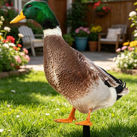Realistic Acrylic Animal Yard Stake, 2D Flat Chicken Goose Bird Bunny Garden Sign for Pathway, Patio, Lawn Outdoor