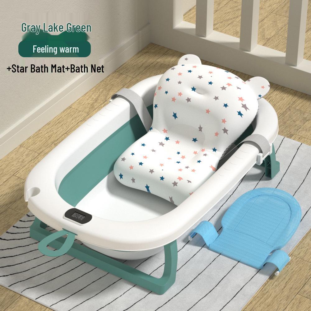 Foldable Baby Bathtub - Large, Sit or Lie for Kids, Newborn Bath Essentials for Home Use