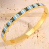 European and American fashion enamel oil dripping titanium steel  female minimalist design Rashomon long-lasting color-preserving versatile jewelry 