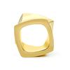 Simple Geometric Irregular Square Exaggerated Wide Smooth Concave and Convex Design Sense 18K Gold Ring