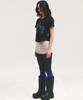 Kimseupeulesikoteunmakes Messy Denim Applique Tee Black