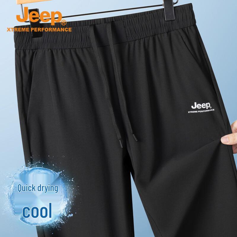 JEEP Men s Quick-Dry Four-Way Stretch Straight-Leg Pants 3XL чёрный