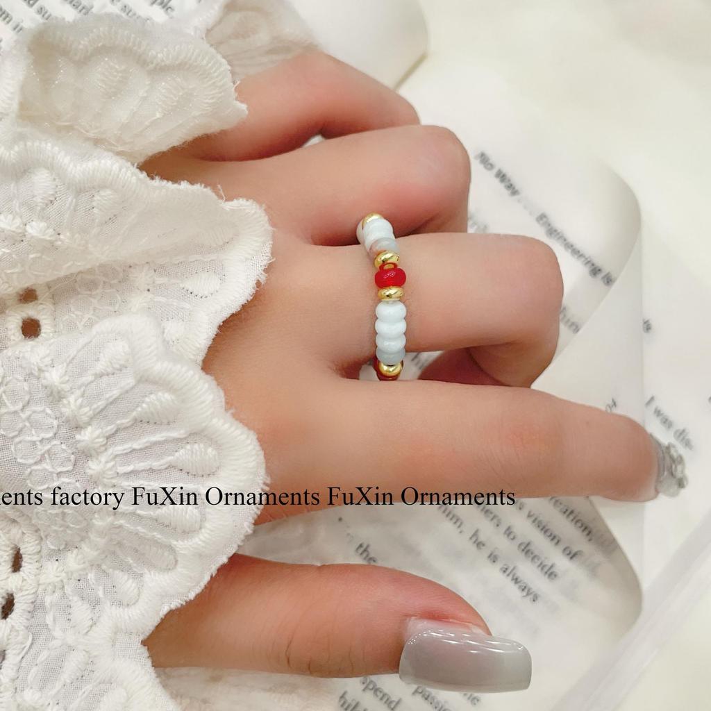 Blue Island Series: Unique Design Dopamine Stackable Niche Finger Ring