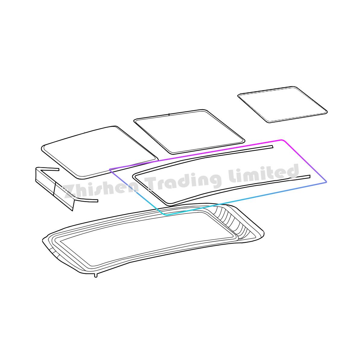 

Внутренняя водонепроницаемая уплотнительная полоса люка Beijing Auto X7 PHEV