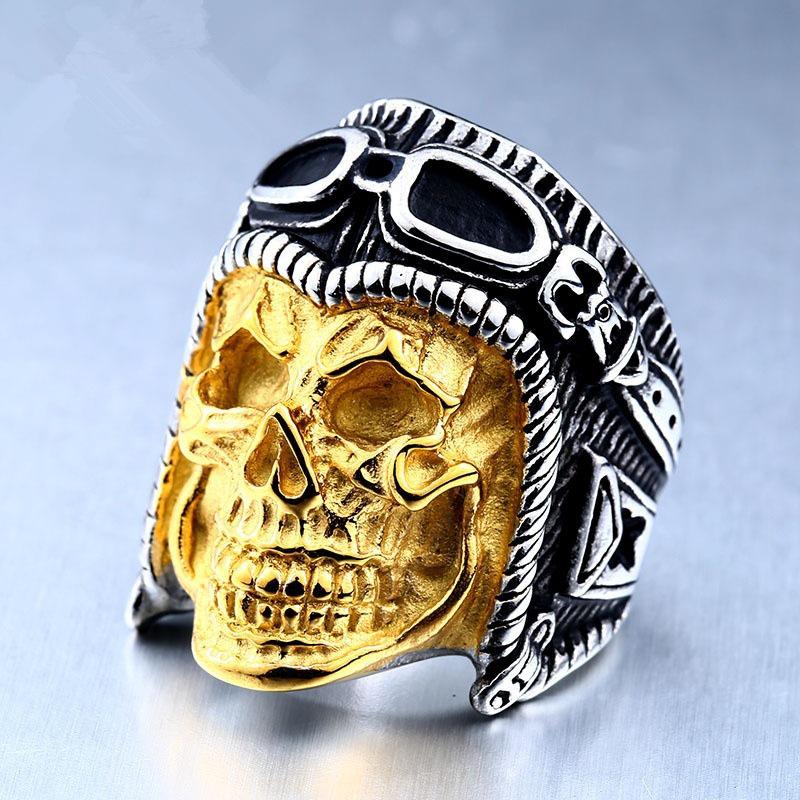 

Exaggerated Skull Large Ring Men s Index Finger Wide Ring Pilot Ring 13