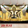 2D plane 1 piece of gold-blue stage theme pattern backdrop cloth used for photo party supplies and event decoration