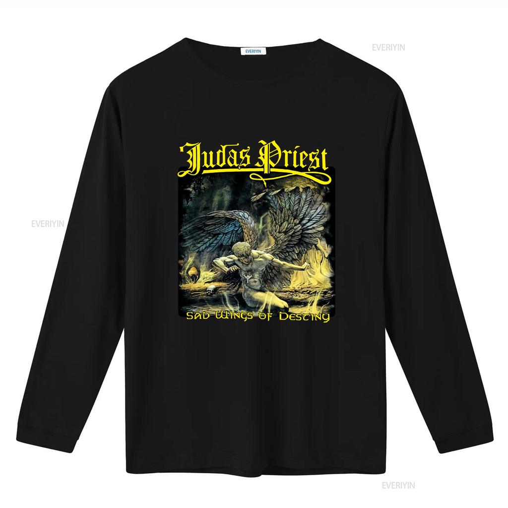 Judas Priest Sad Wings Heavy Metal Band T Shirt Rock Music Print vintage Washed Stylish graphic Comfortable homme Unisex