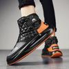 Fashion Ankle Boots Black Leather Men's Sports Shoes Autumn Winter Comfortable High-top Casual Fashion Platform Boots Man Round Head