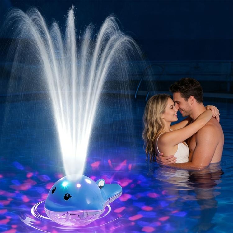 Movable Pool Accessory With Swirling Water flows And 12 Light Changes For Warm Weather Enjoyment