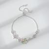 1Pcs Adjustable Chain Four Leaf Clover Bracelet Women Lucky Zircon Opal Jewelry Everyday Gift for Sister