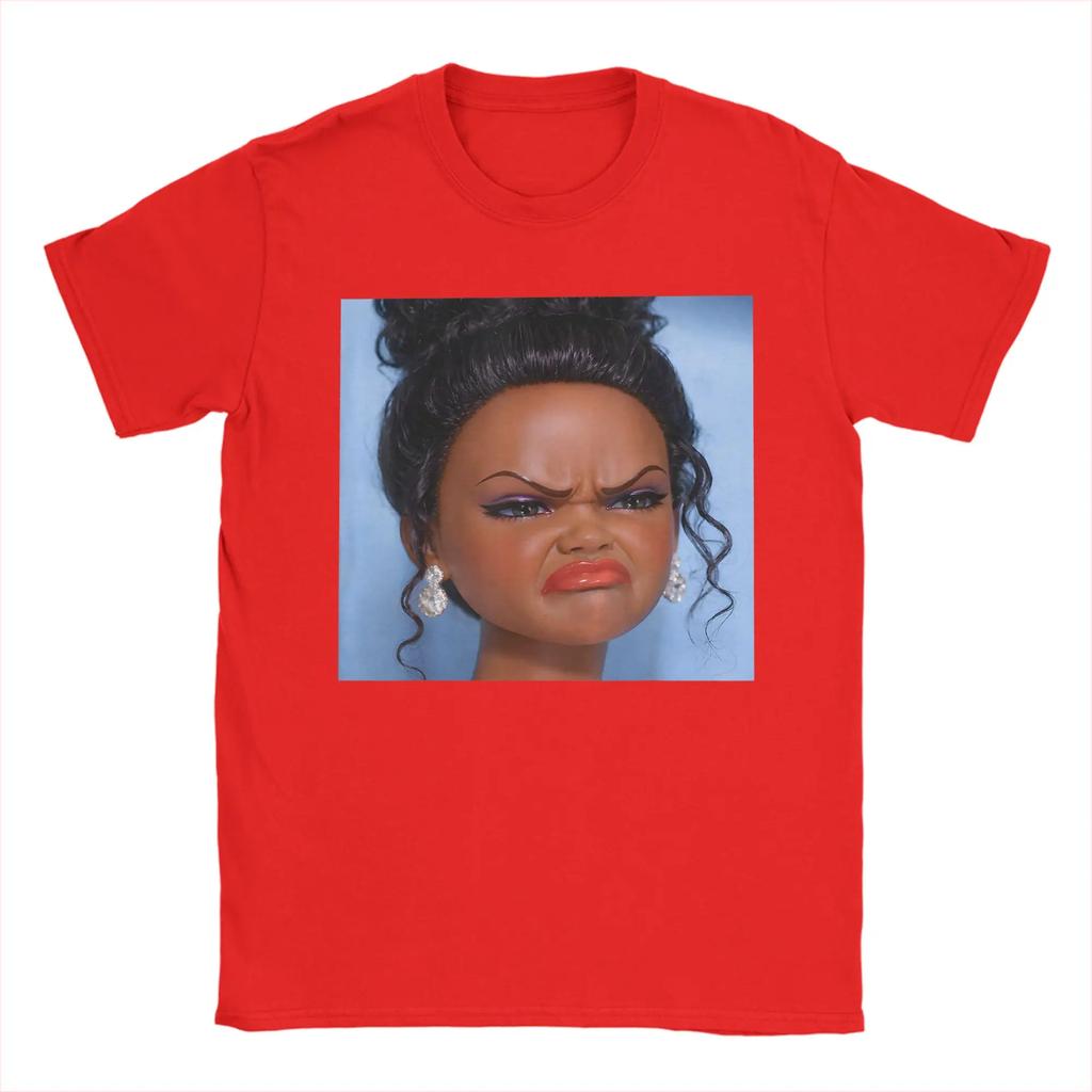 Summer Angry Disgusted Black Doll Face Meme Popular Tshirts 100 Cotton Tee Shirt For Hot Sale Short Sleeve Tees
