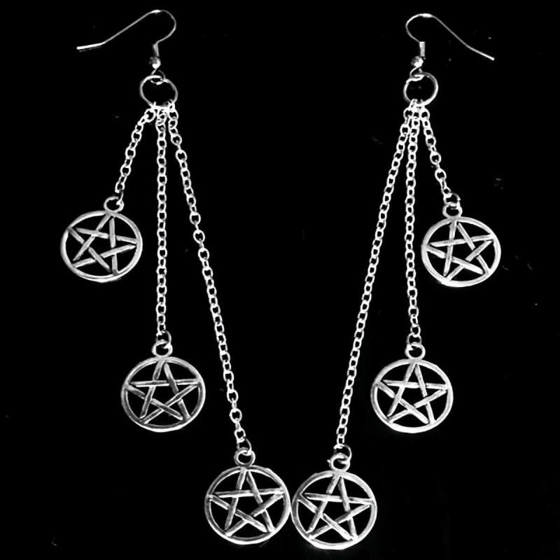Gothic Retro Star Tassel Earrings in Creative Fashion Style