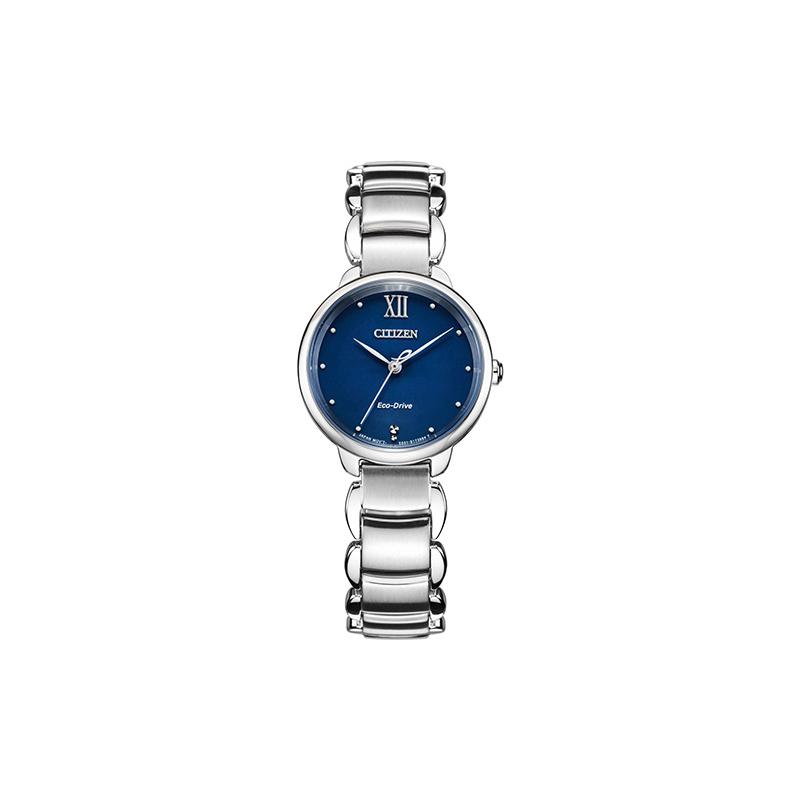 CITIZEN Eco-Drive Series 50m Waterproof Fashion Solar Quartz Steel Strap Women s Watch Blue Dial EM0920-86L синий