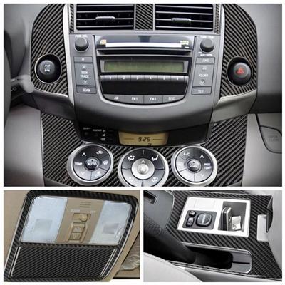 Koolstofvezel Auto-interieur Decoratie Cover Trim Decal Stickers Voor Toyota RAV4 2006-2013 Dashboard Panel Auto Innerlijke