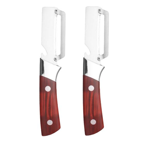 Stainless Steel Vegetable Peeler with Wood Handle Multi-Function Fruit Potato Peeler with Bottle Opener Quick Peeling Essential Kitchen Tool
