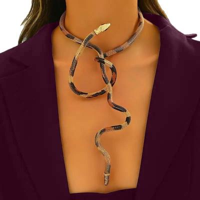 1 Collana Serpente Collare Bracciale Anello da Braccio Uso Multifunzionale Retro Moda Nicchia di Alta Gamma Metodo Antico