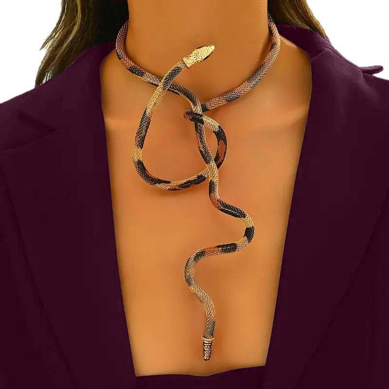 1 Snake Necklace Collar Bracelet Arm Ring Multi-functional Use Retro High-end Fashion Niche Ancient Method