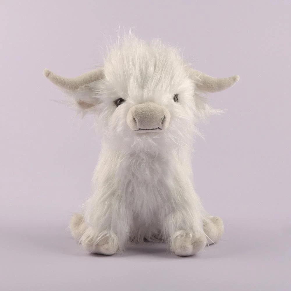 25CM Kawaii Simulated Scottish Highland Cow Plush Toy Cute Calf Baby Animal Child Birthday Christmas Gift Filling Decoration 25cm